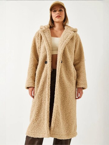 Bianco Lucci - Sobretudo meia-estação em bege: frente