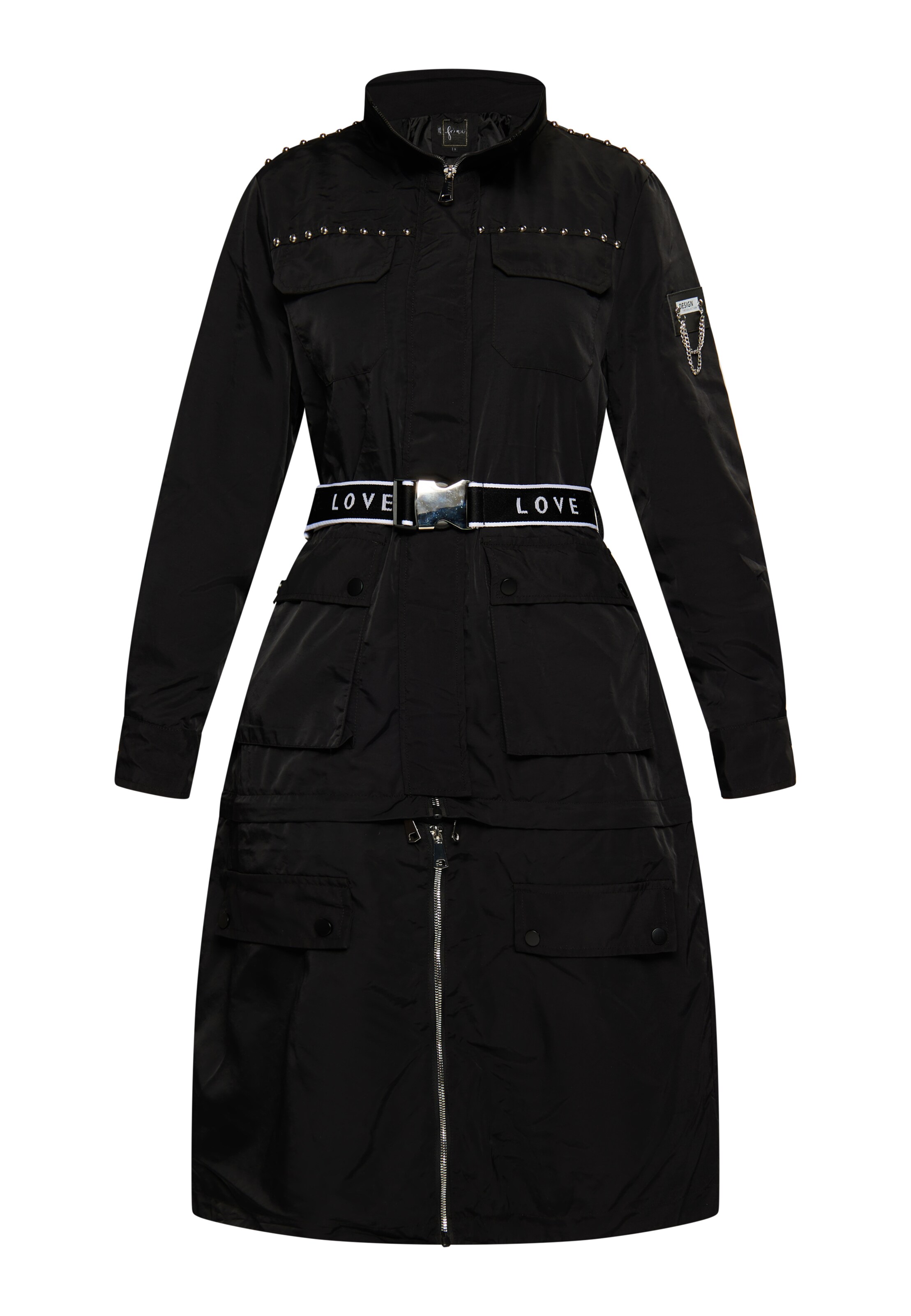 faina - Abrigo de entretiempo en negro: frente