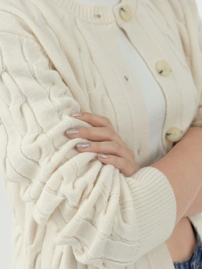 Hiccup Strickjacke in ecru, Produktansicht