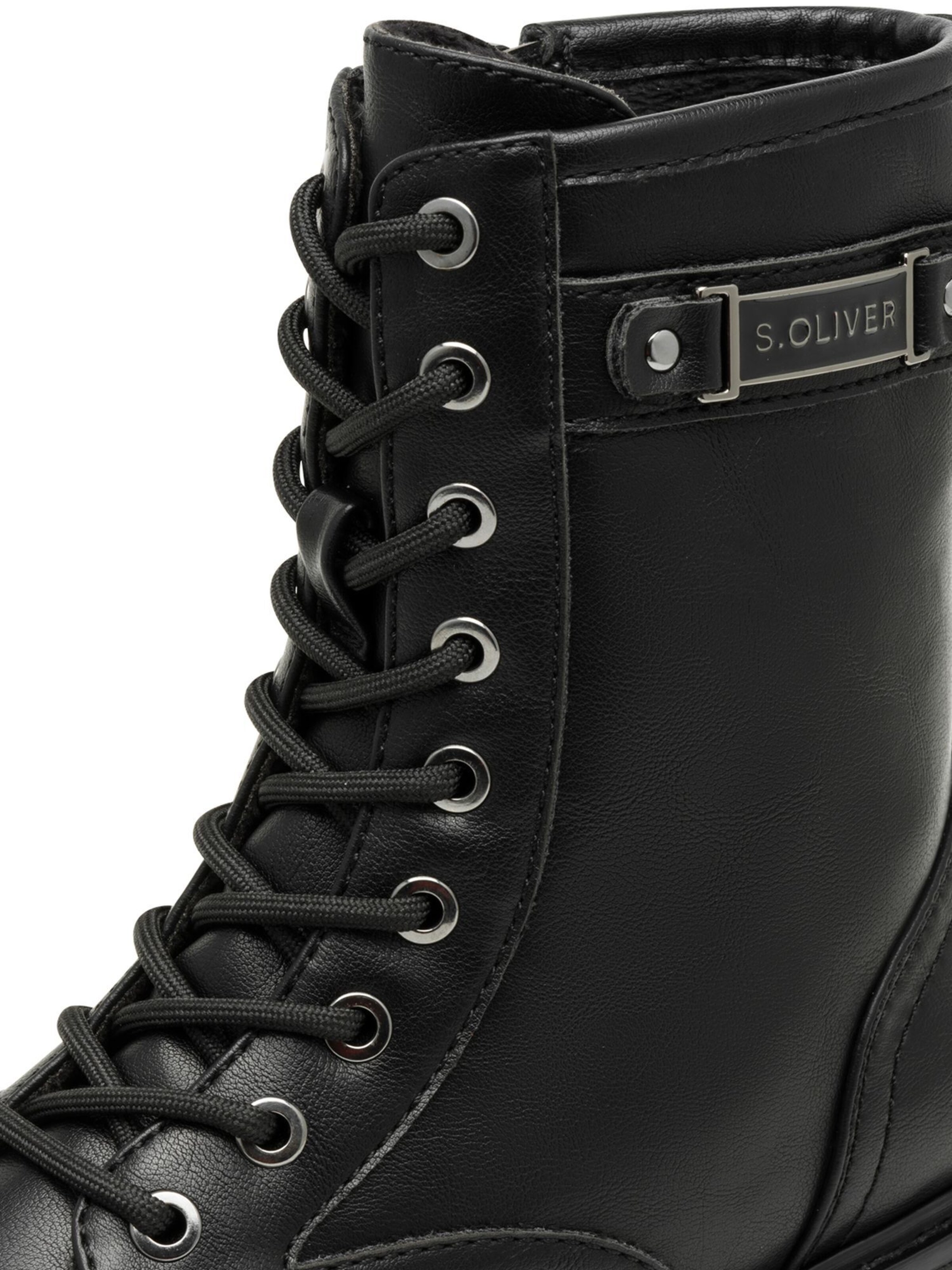 s.Oliver Lace-Up Ankle Boots in Black