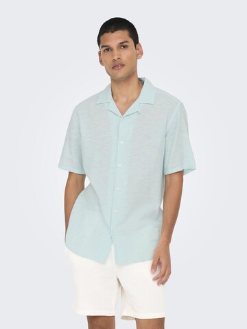 Only & Sons - Ajuste regular Camisa 'Caiden' en azul: frente