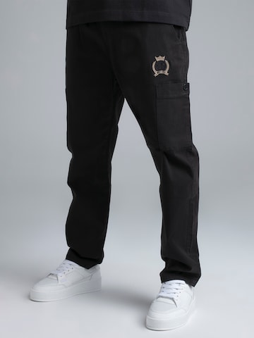 SikSilk Loose fit Cargo trousers in Black