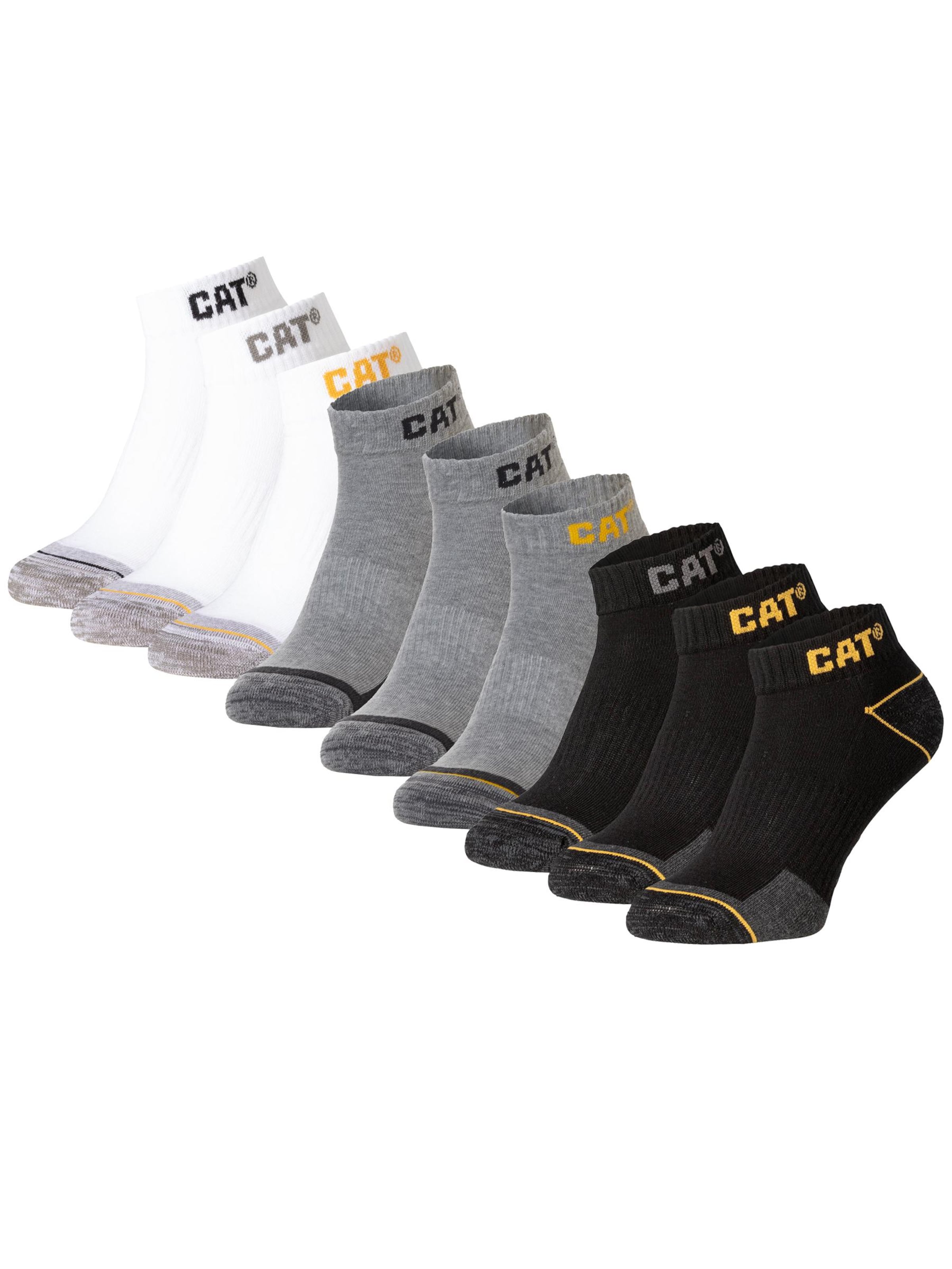 CATERPILLAR Enkelsokken 'CAT Enkelsokken Heren Work Sneakers 9-paar Korte Werksokken' in Grijs: voorkant