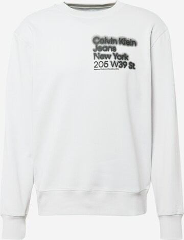 Calvin Klein Jeans Sweatshirt 'Blurred Address' in Grijs: voorkant