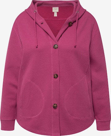 Ulla Popken Sweatvest in Roze: voorkant
