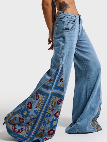 Wide Leg Jean 'Palazzo Mid Rise Jeans' IT'S BASIC en bleu