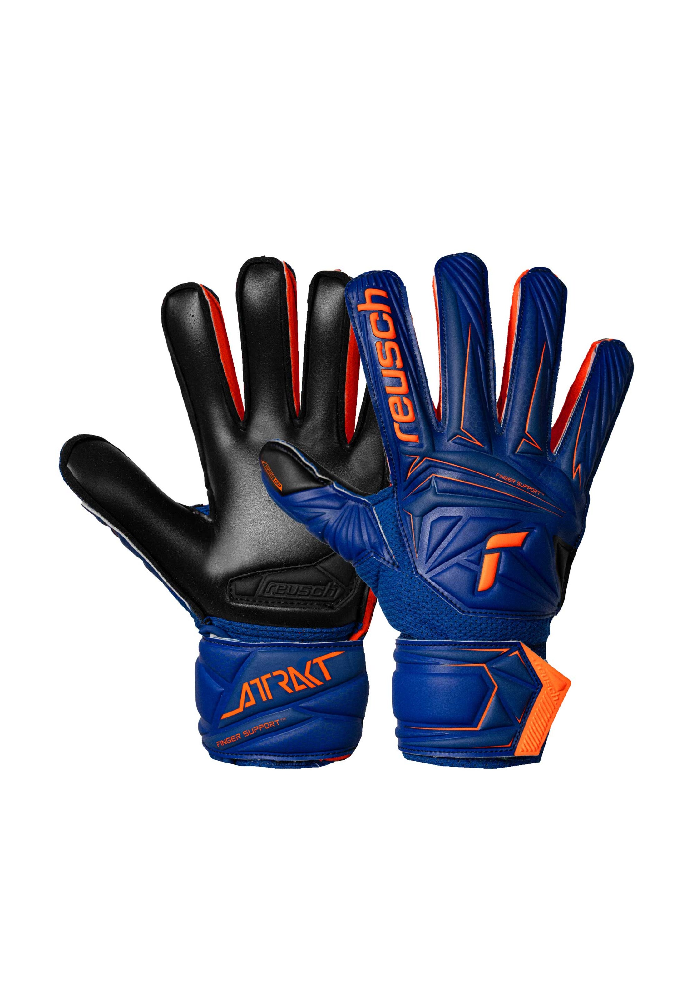REUSCH Torwarthandschuhe 'Attrakt Infinity Finger Support Junior' in Blau: Vorderseite