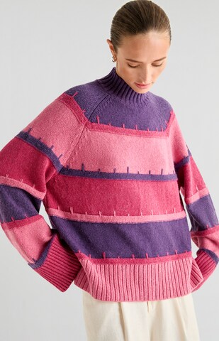 Scalpers Stripes Blocking Jumper ' ' in Lila