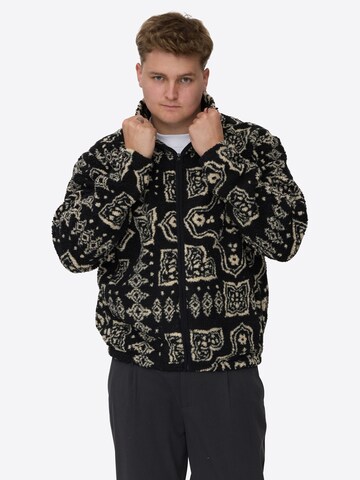 Dxnmxrk Fleece Jacket 'DXFulaton' in Black: front