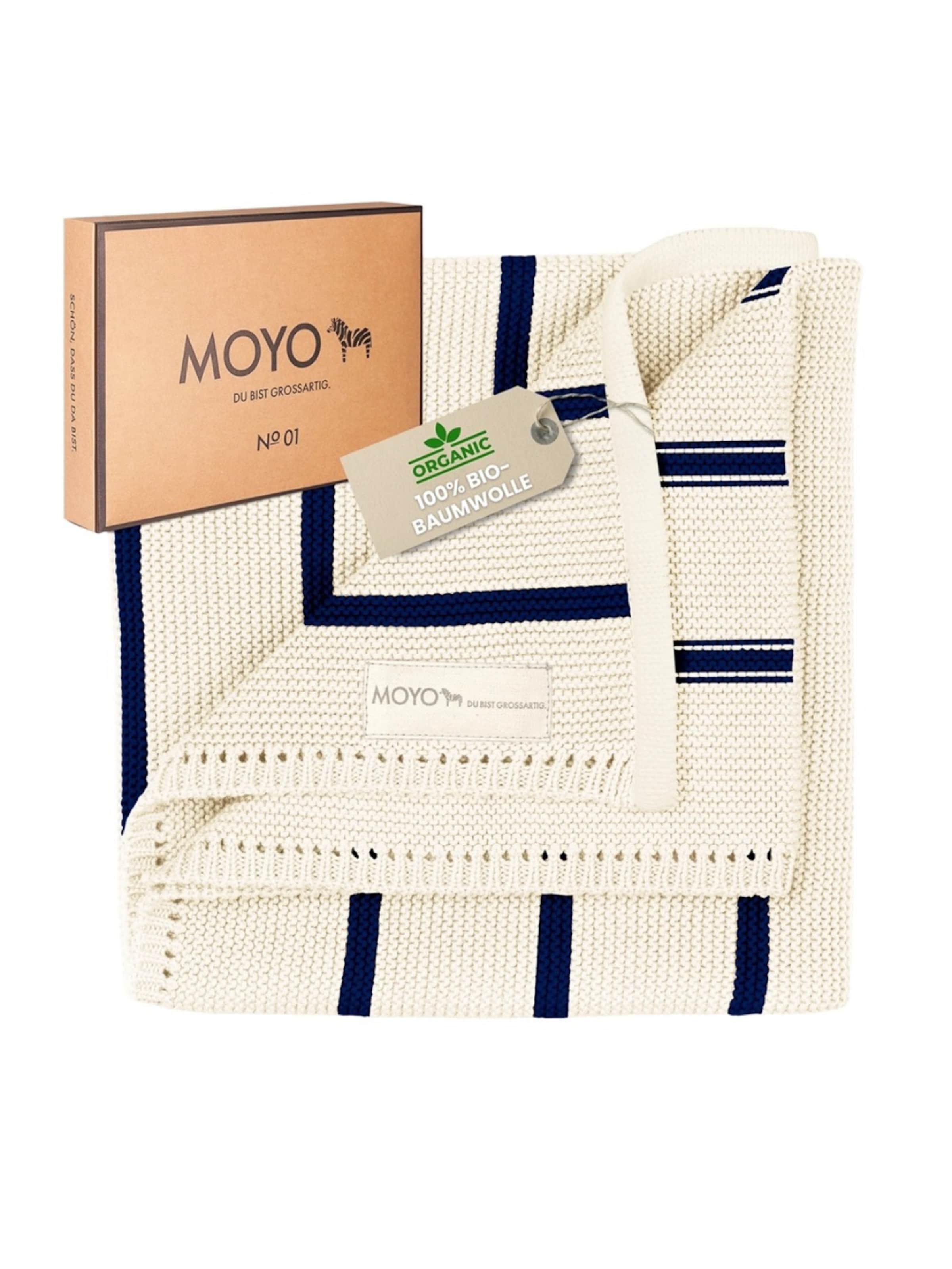 MOYO Baby Blanket 'Strick-Babydecke „Leises Streiflein“' in White