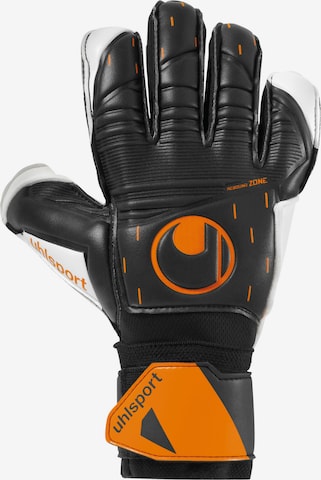 UHLSPORT Athletic Gloves in Black: front