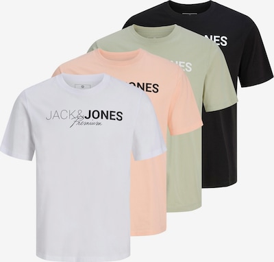 Marškinėliai 'JPRBLANEO' iš JACK & JONES, spalva – pastelinė žalia / abrikosų spalva / juoda / balta, Prekių apžvalga