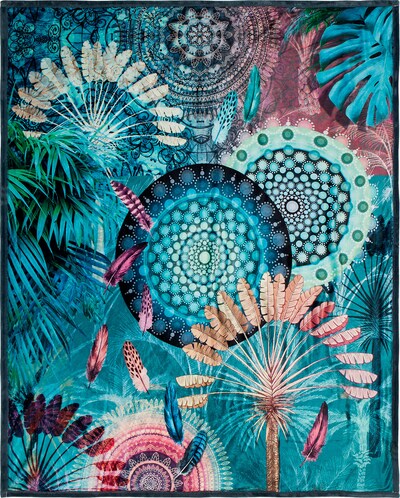 hip Decken 'Kanya' in blau / hellblau / dunkelblau / pink, Produktansicht