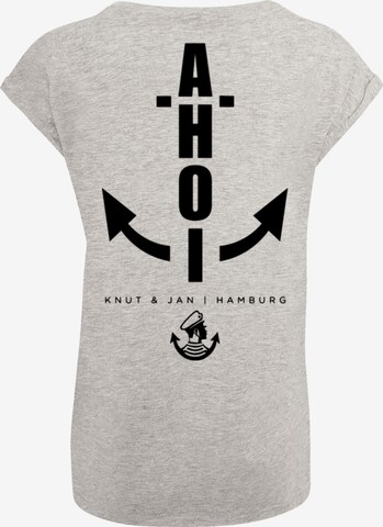 T-shirt 'Ahoi Anker Knut & Jan Hamburg' F4NT4STIC en gris