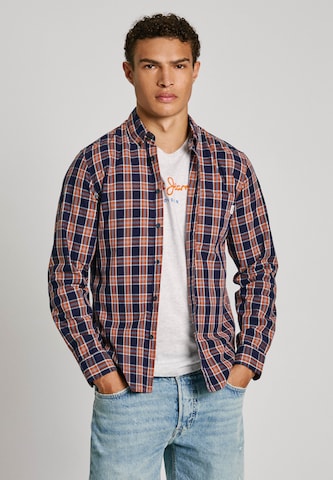 Pepe Jeans Regular fit Button Up Shirt 'Mergan' in Blue: front