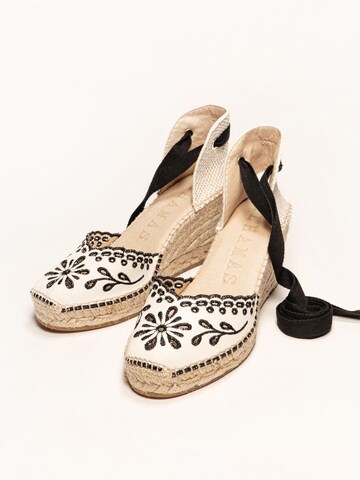 Alhamas Sandal 'Alpargata Cuña 7 cm' in Black