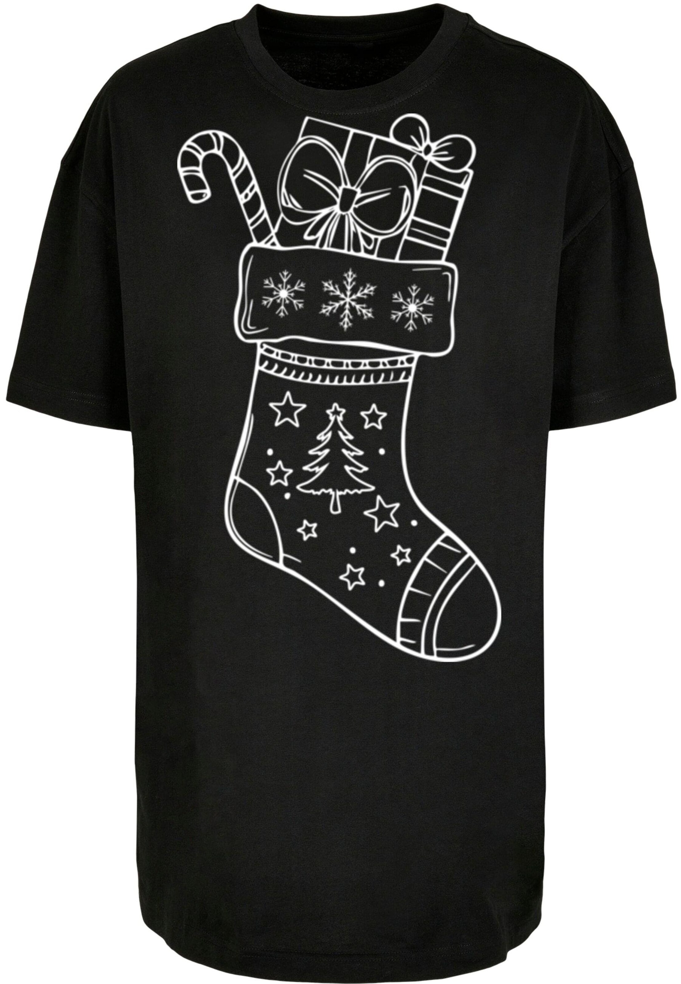 Merchcode Shirt 'Christmas Socks' in Black: front