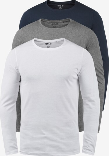 !Solid Rundhalsshirt 'BASAL' in dunkelblau / dunkelgrau / weiß, Produktansicht