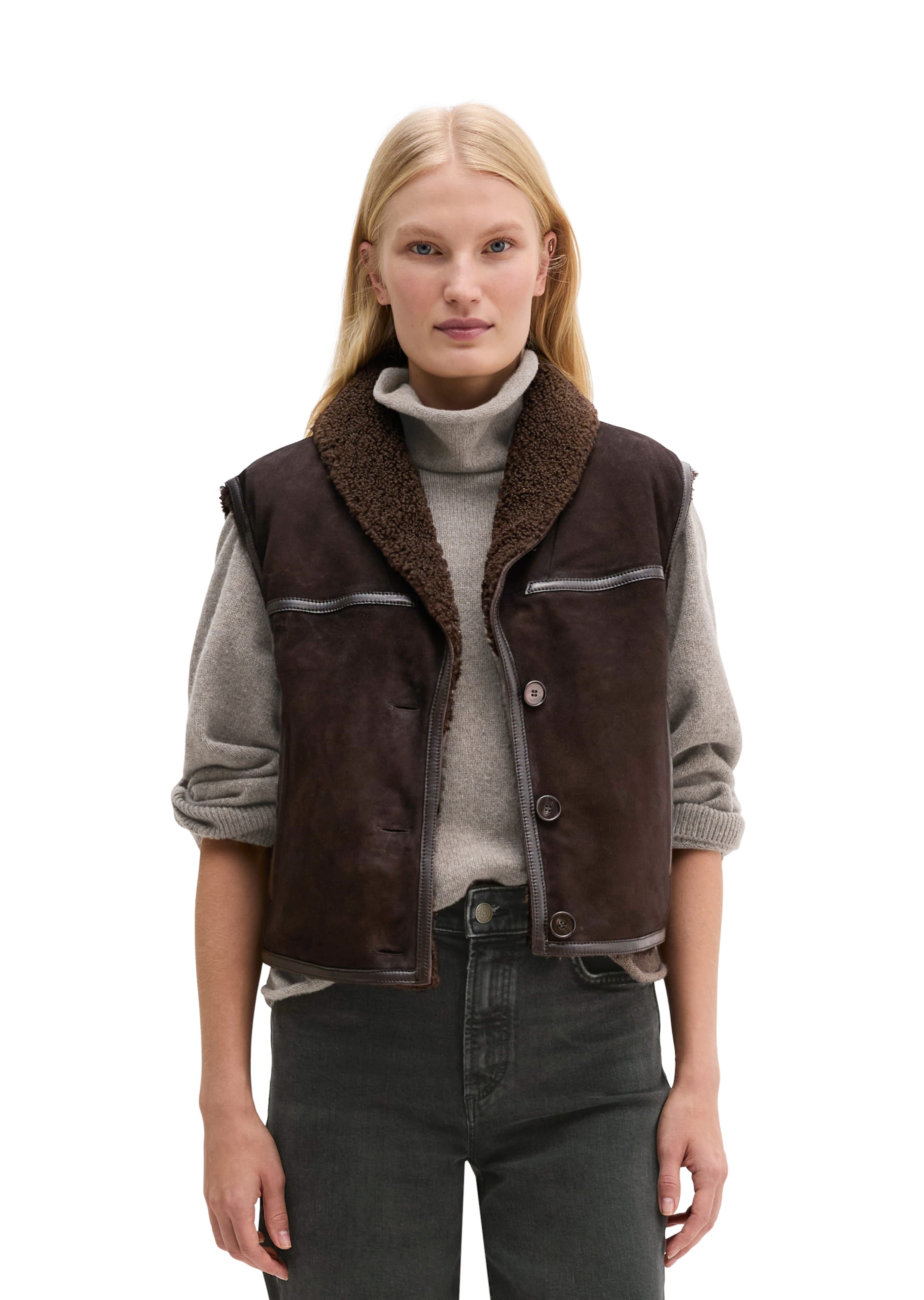 Marc O'Polo Bodywarmer in Bruin: voorkant