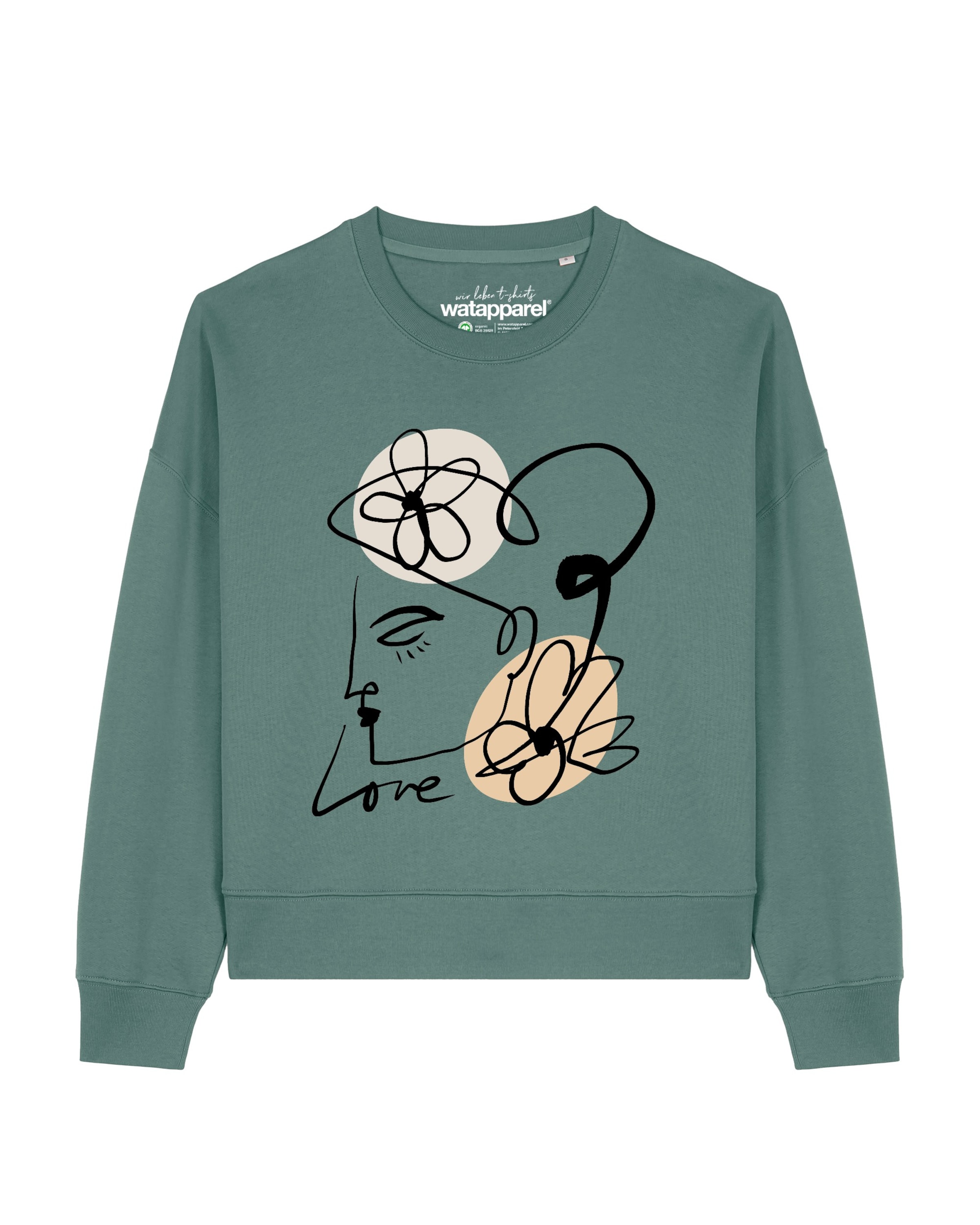 Watapparel Sweatshirt 'Self Love ' in Groen: voorkant
