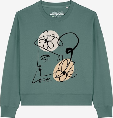 Sweat-shirt 'Self Love ' Watapparel en vert : devant