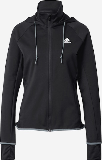 ADIDAS PERFORMANCE Športna jopa na zadrgo | črna / bela barva, Prikaz izdelka