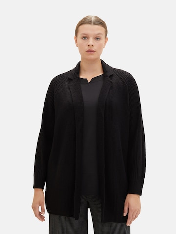 Tom Tailor Women + Knit Cardigan in Black: front