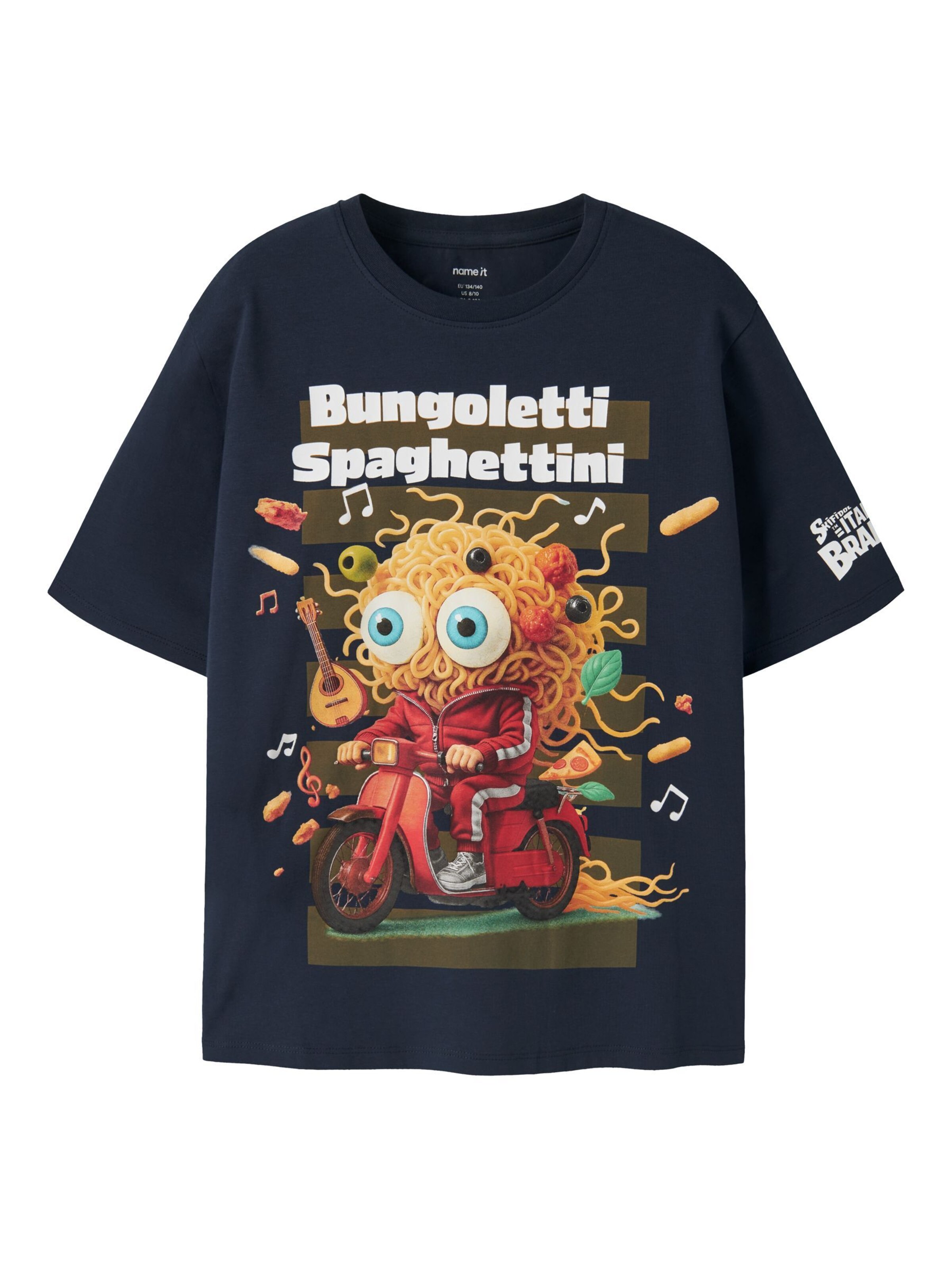 NAME IT Shirt 'Italian Brainrot' in Blue: front