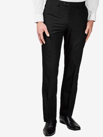 Coupe slim Pantalon à plis Next en noir : devant