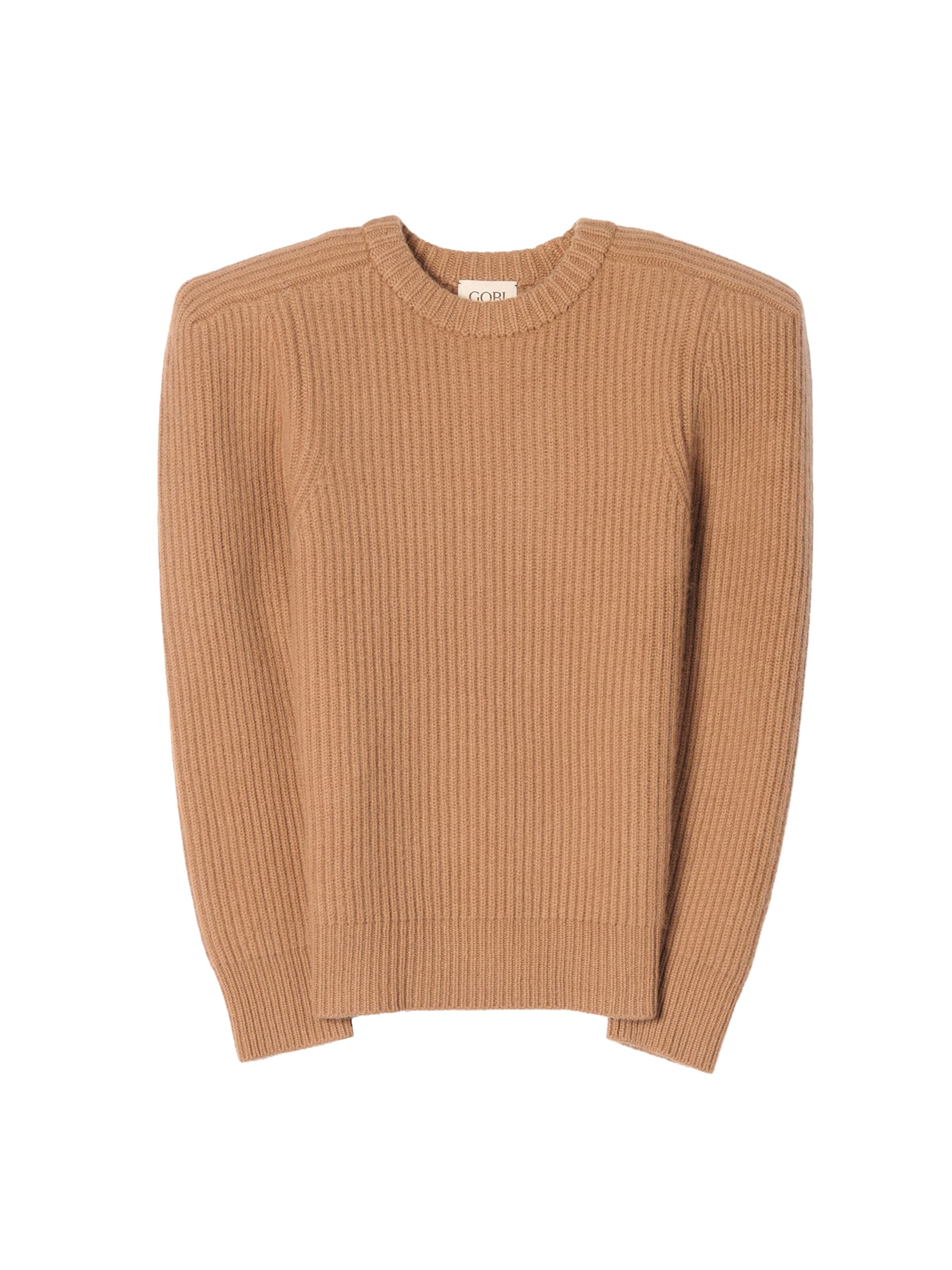 GOBI Cashmere Pullover 'Sculpted-Shoulder Cashmere Sweater'‌‌‌‌‌‌‌‌‌‌ in Beige: Vorderseite