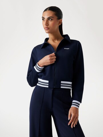 GUESS Sweatjacke in Blau: Vorderseite