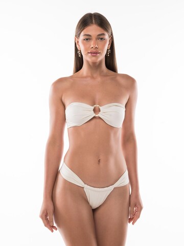 Acuarela Brand Bandeau Bikinitop 'Riviera' in Wit: voorkant