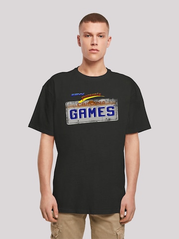 F4NT4STIC Shirt 'California Games Plate Retro Gaming SEVENSQUARED' in Black: front