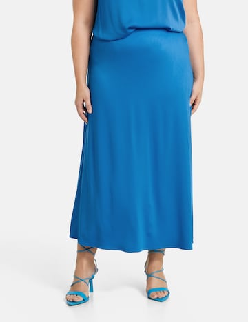 SAMOON Skirt in Blue: front