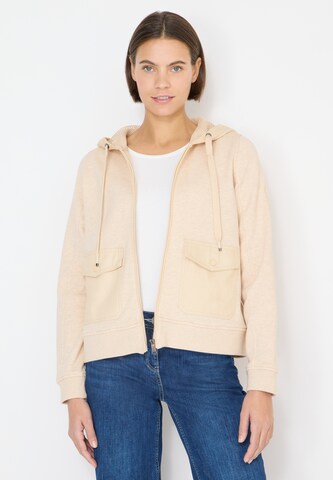 CECIL Zip-Up Hoodie in Beige: front