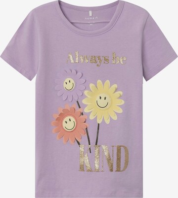 NAME IT Shirt 'ARNA HAPPY' in Purple: front