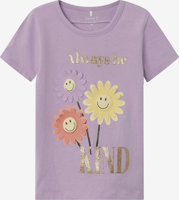 NAME IT Shirt 'ARNA HAPPY' in Purple: front