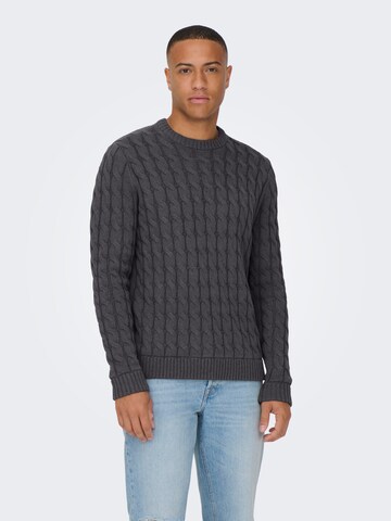 Only & Sons - Jersey 'Kicker' en gris: frente