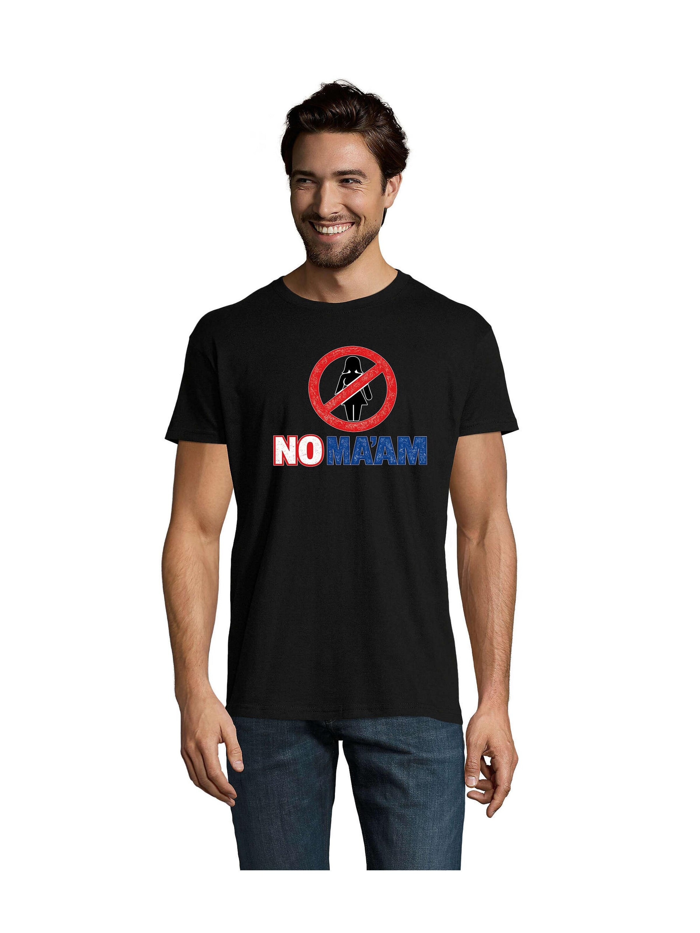 Blondie & Brownie Shirt 'No Maam'‌‌‌‌‌ in 5XL in schwarz, Produktansicht