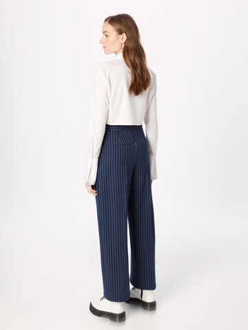 Abercrombie & Fitch Wide leg Bandplooibroek in Blauw