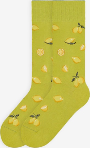 Von Jungfeld Socken 'Italy Icons' in Gelb: Vorderseite