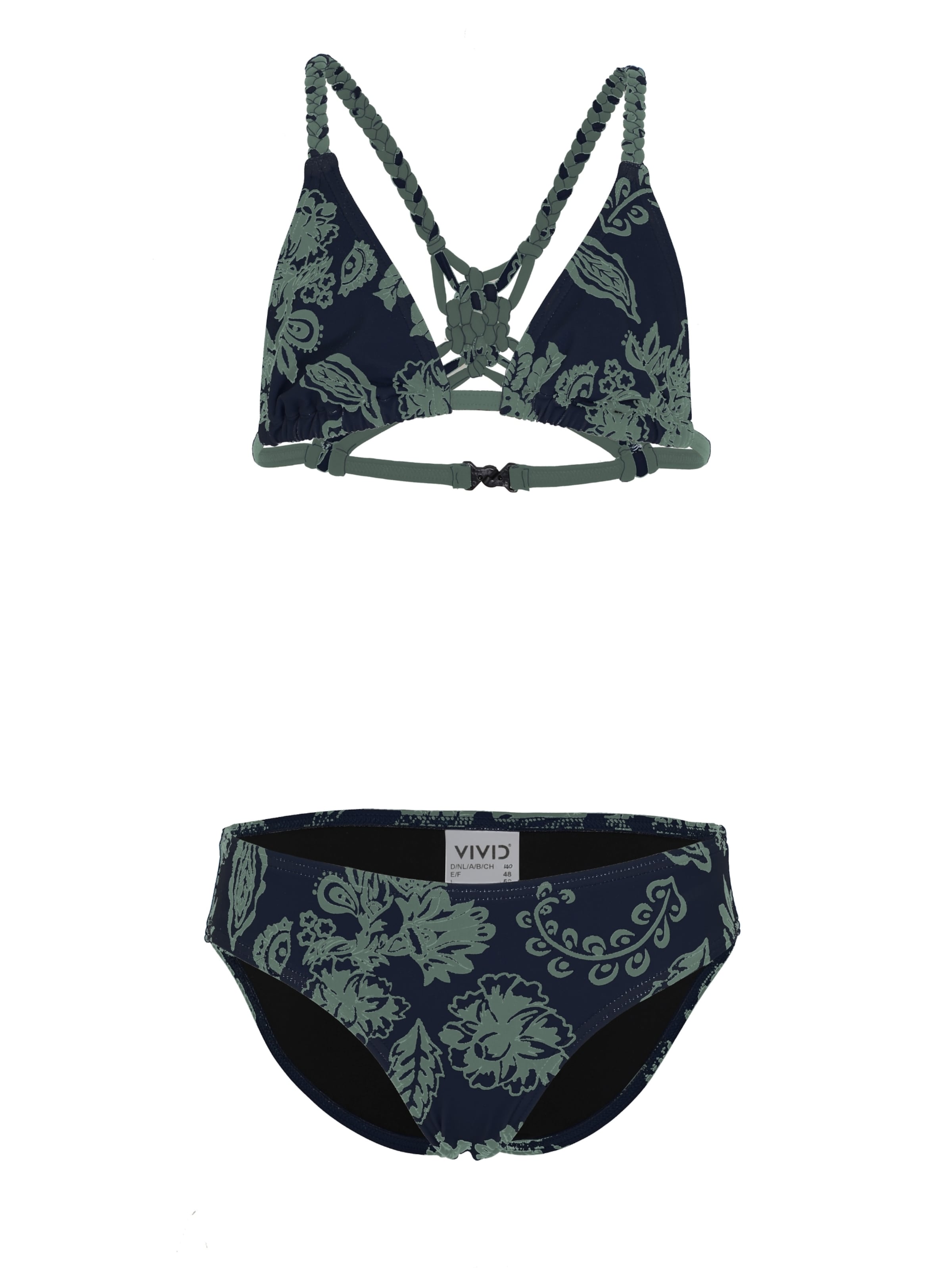 VIVID Сутиен с триъгълни чашки Бански тип бикини в синьо: отпред