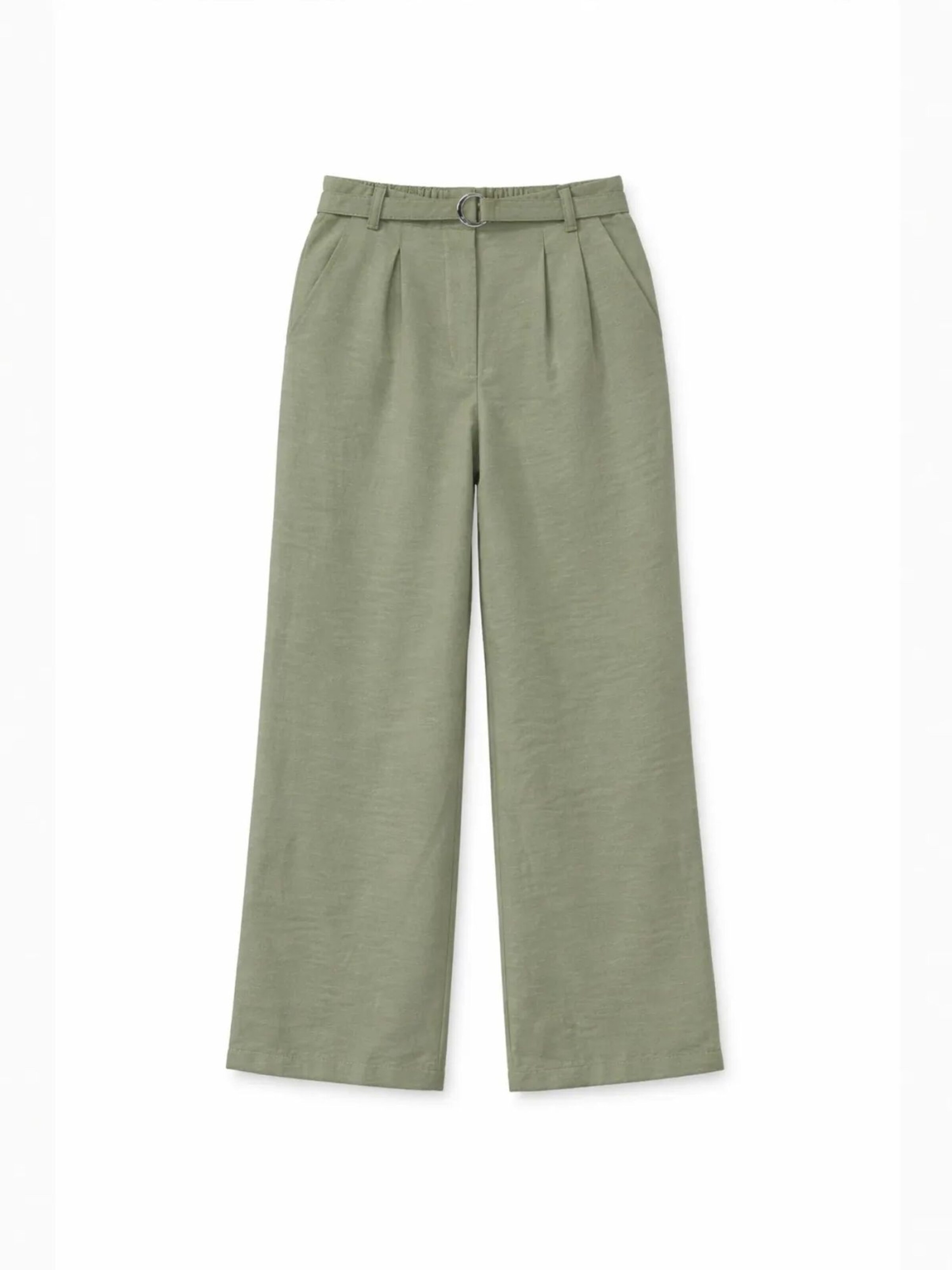 Wide leg Pantaloni con pieghe di MixRay in verde: frontale