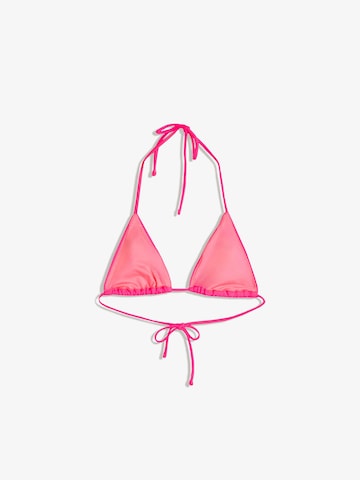 Bershka Triangle Bikini top in Pink
