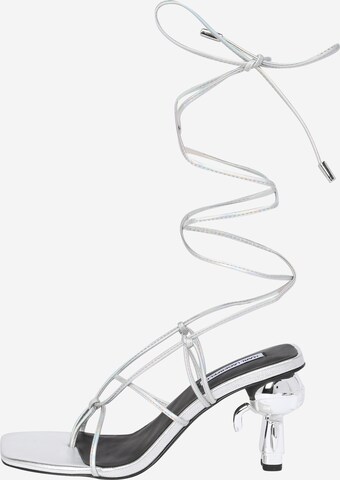 Karl Lagerfeld T-bar sandals in Silver