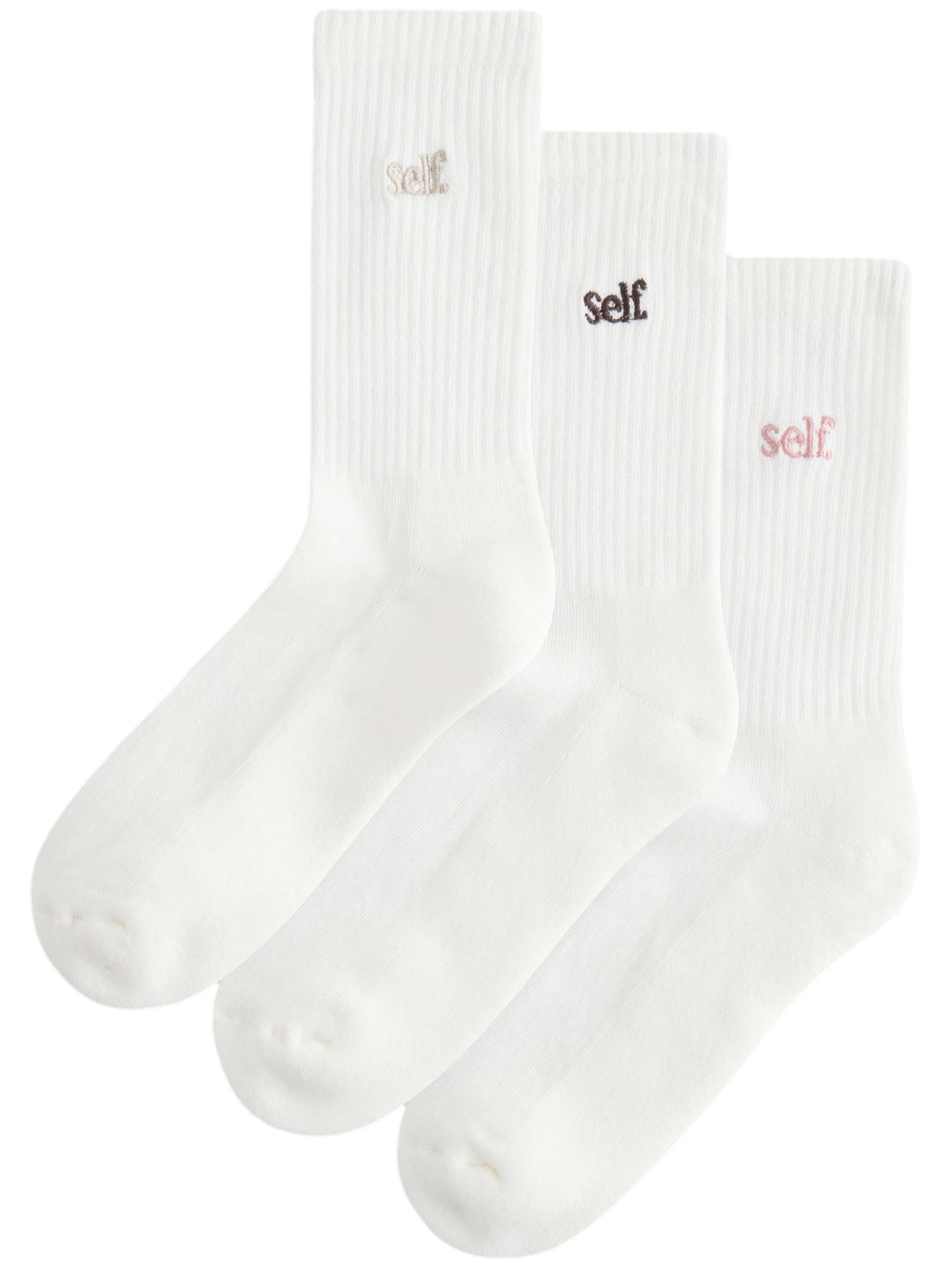 self. Socks in White: front