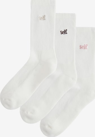 self. Socks in White: front