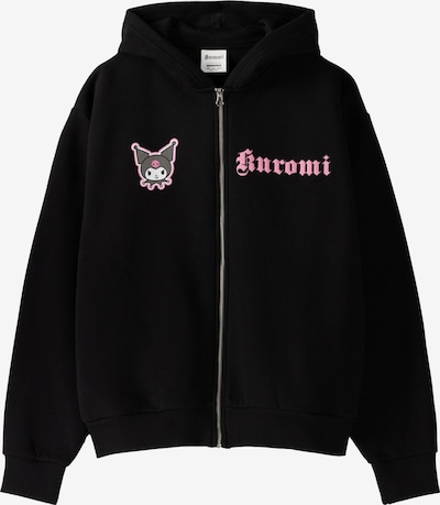 Bershka Sweatshirt in graphit / rosa / schwarz / weiß, Produktansicht
