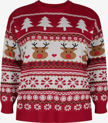 Zizzi Pullover 'RUDOLF' i rød: forside