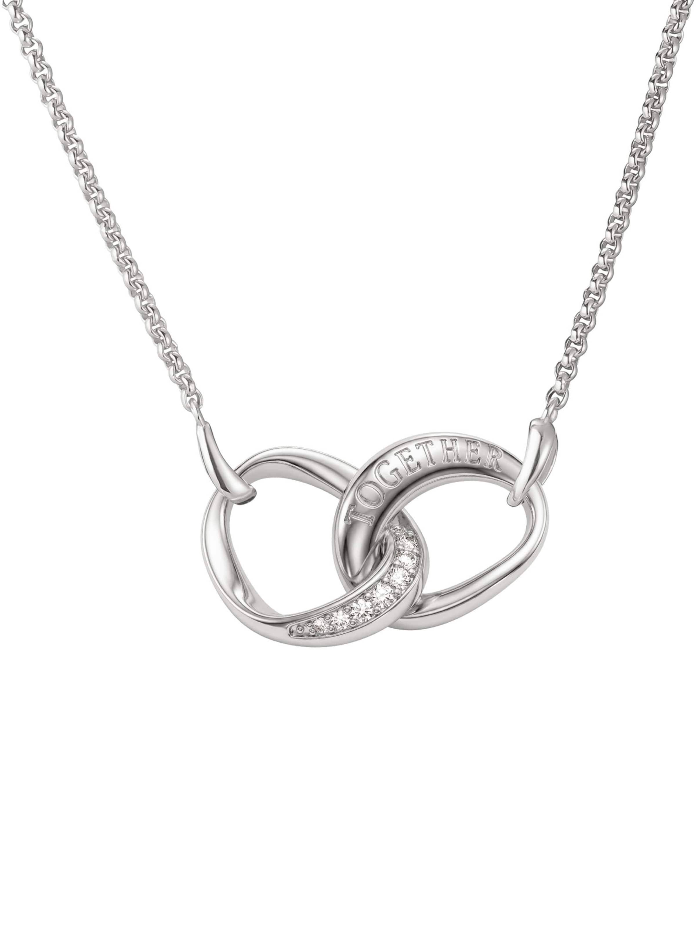 Thomas Sabo Necklace in 45 in Silver / White, Item view